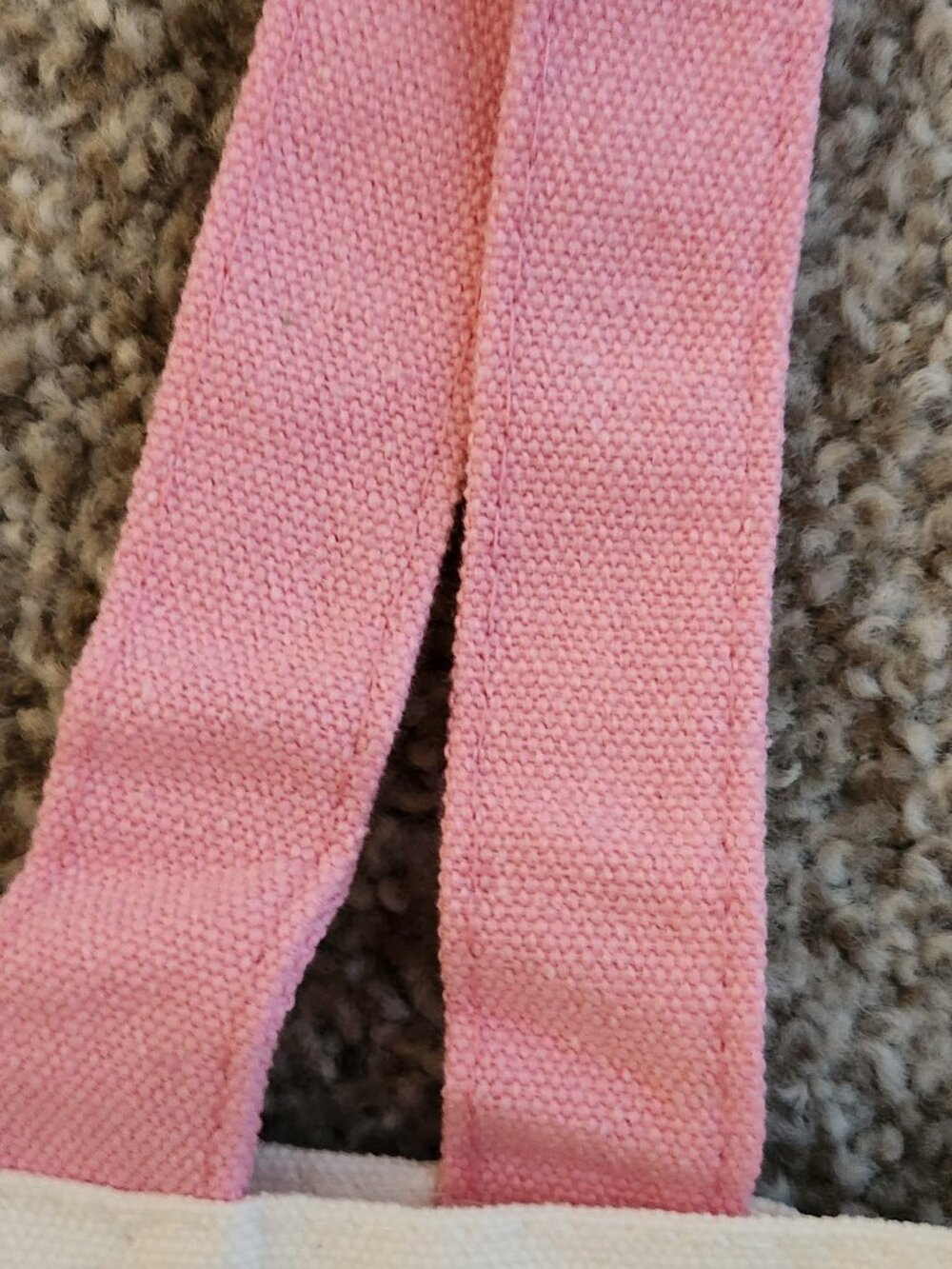 Cherry and Bows Canvas Tote, Pink Handles 13" x 15" - Picture 5 of 5